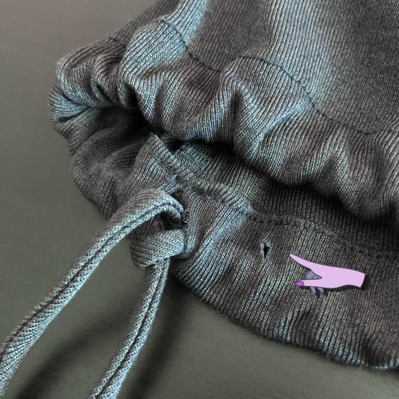 Max Azria 00s S Midi Dress Navy Blue Jersey Pin Tuck Woven Ribbon Drawstring Hem - Picture 12 of 13